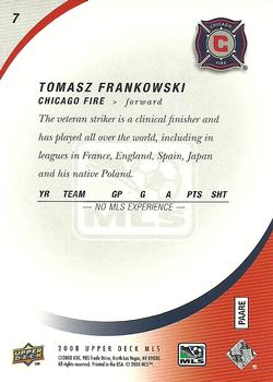 2008 Upper Deck MLS #7 Tomasz Frankowski Back