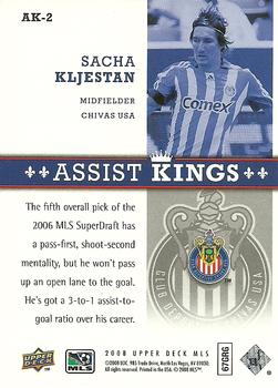 2008 Upper Deck MLS - Assist Kings #AK-2 Sacha Kljestan Back