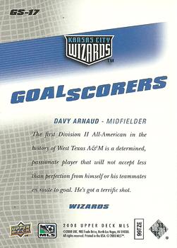 2008 Upper Deck MLS - Goal Scorers #GS-17 Davy Arnaud Back