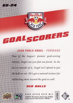 2008 Upper Deck MLS - Goal Scorers #GS-24 Juan Pablo Angel Back
