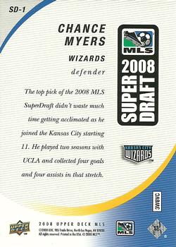 2008 Upper Deck MLS - Super Draft 2008 #SD-1 Chance Myers Back