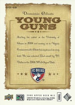 2008 Upper Deck MLS - Young Guns #YG-13 Dominic Oduro Back