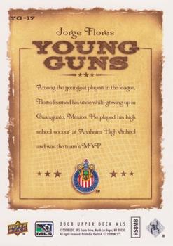 2008 Upper Deck MLS - Young Guns #YG-17 Jorge Flores Back