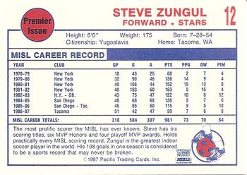 1987-88 Pacific MISL #12 Steve Zungul Back