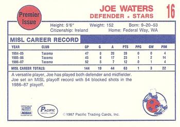 1987-88 Pacific MISL #16 Joe Waters Back