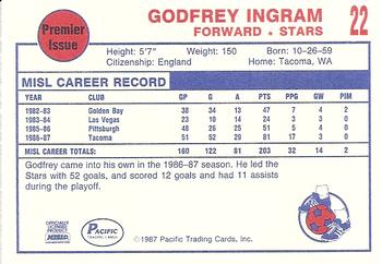 1987-88 Pacific MISL #22 Godfrey Ingram Back