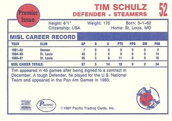 1987-88 Pacific MISL #52 Tim Schulz Back
