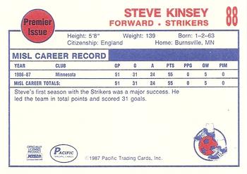 1987-88 Pacific MISL #88 Steve Kinsey Back