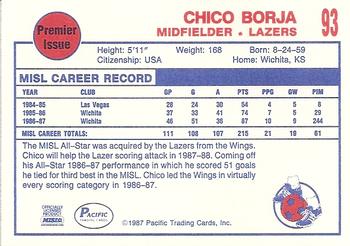 1987-88 Pacific MISL #93 Chico Borja Back