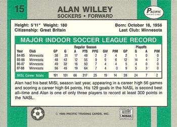 1988-89 Pacific MISL #15 Alan Willey Back