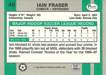 1988-89 Pacific MISL #46 Iain Fraser Back