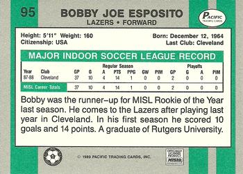 1988-89 Pacific MISL #95 B.J. Esposito Back