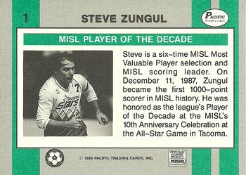 1988-89 Pacific MISL #1 Steve Zungul Back