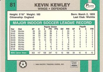1988-89 Pacific MISL #81 Kevin Kewley Back