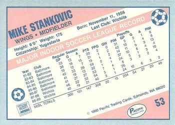 1989-90 Pacific MISL #53 Mike Stankovic Back