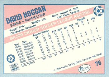 1989-90 Pacific MISL #76 David Hoggan Back