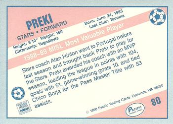 1989-90 Pacific MISL #80 Preki Back