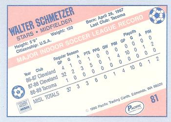 1989-90 Pacific MISL #81 Walter Schmetzer Back