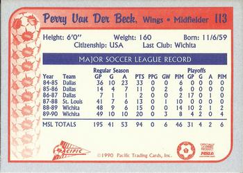 1990-91 Pacific MSL #113 Perry Van Der Beck Back