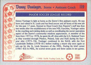 1990-91 Pacific MSL #119 Denny Vaninger Back