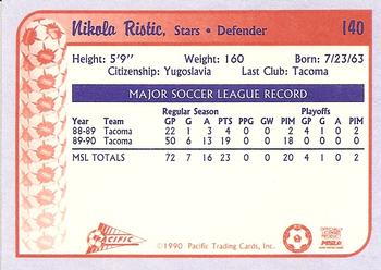 1990-91 Pacific MSL #140 Nikola Ristic Back