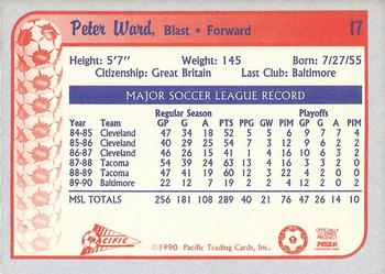 1990-91 Pacific MSL #17 Peter Ward Back