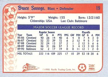 1990-91 Pacific MSL #19 Bruce Savage Back