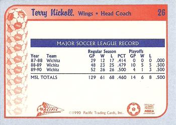 1990-91 Pacific MSL #26 Terry Nicholl Back