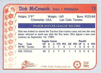 1990-91 Pacific MSL #70 Dick McCormick Back