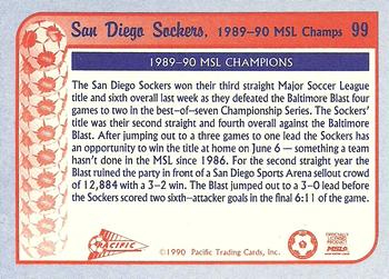 1990-91 Pacific MSL #99 San Diego Sockers Back