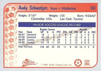 1990-91 Pacific MSL #141 Andy Schmetzer Back
