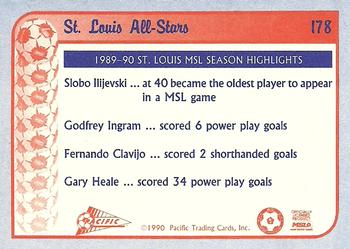 1990-91 Pacific MSL #178 St. Louis All-Stars Back