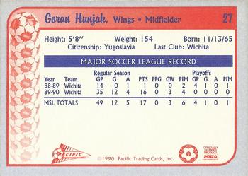 1990-91 Pacific MSL #27 Goran Hunjak Back