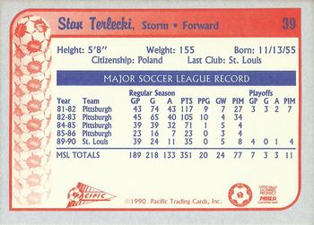 1990-91 Pacific MSL #39 Stan Terlecki Back