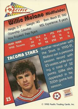 1991-92 Pacific MSL #25 Willie Molano Back
