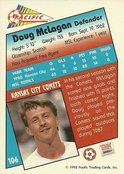 1991-92 Pacific MSL #106 Doug McLagan Back