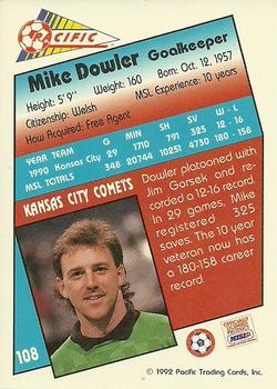 1991-92 Pacific MSL #108 Mike Dowler Back