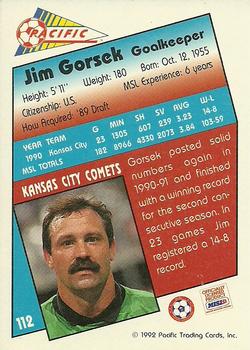1991-92 Pacific MSL #112 Jim Gorsek Back