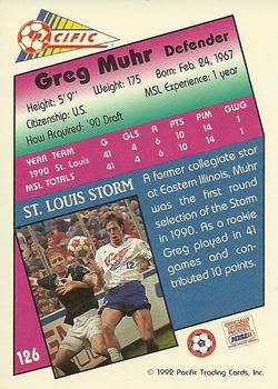 1991-92 Pacific MSL #126 Greg Muhr Back