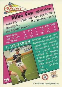 1991-92 Pacific MSL #129 Mike Fox Back