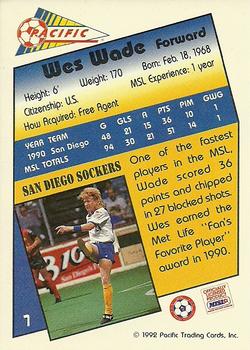 1991-92 Pacific MSL #7 Wes Wade Back
