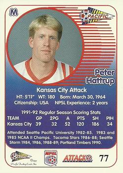 1993 Pacific NPSL #77 Peter Hattrup Back