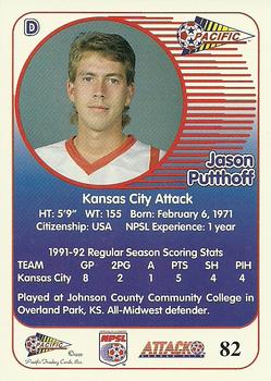1993 Pacific NPSL #82 Jason Putthoff Back