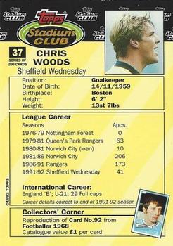 1992 Stadium Club #37 Chris Woods Back