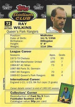 1992 Stadium Club #72 Ray Wilkins Back