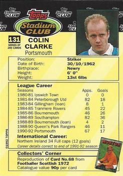 1992 Stadium Club #131 Colin Clarke Back