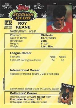 1992 Stadium Club #145 Roy Keane Back
