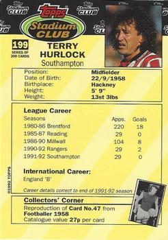 1992 Stadium Club #199 Terry Hurlock Back