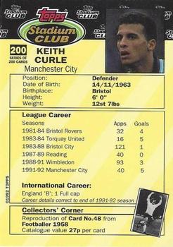 1992 Stadium Club #200 Keith Curle Back