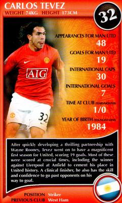 2009 Top Trumps Specials Manchester United #NNO Carlos Tevez Front